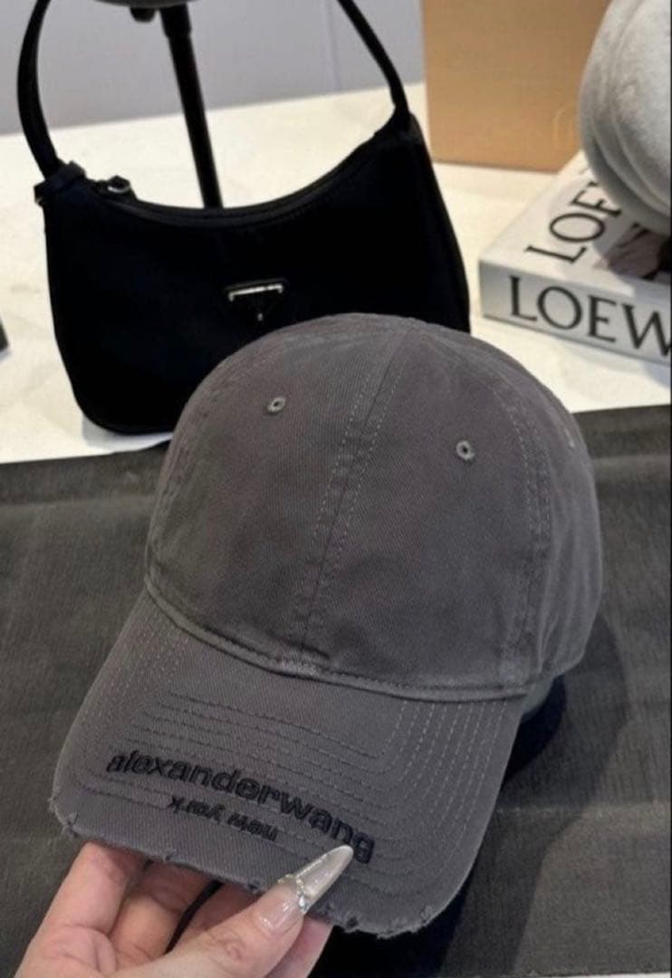 alexanderwang ロゴ刺繍 コットン ベースボールキャップ