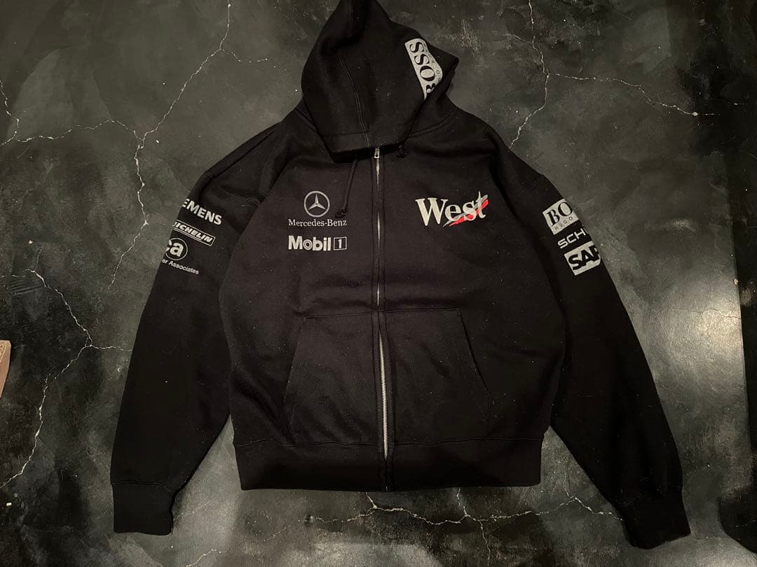 West McLaren Mercedes Benz スウェット パーカー 黒Ｌ
