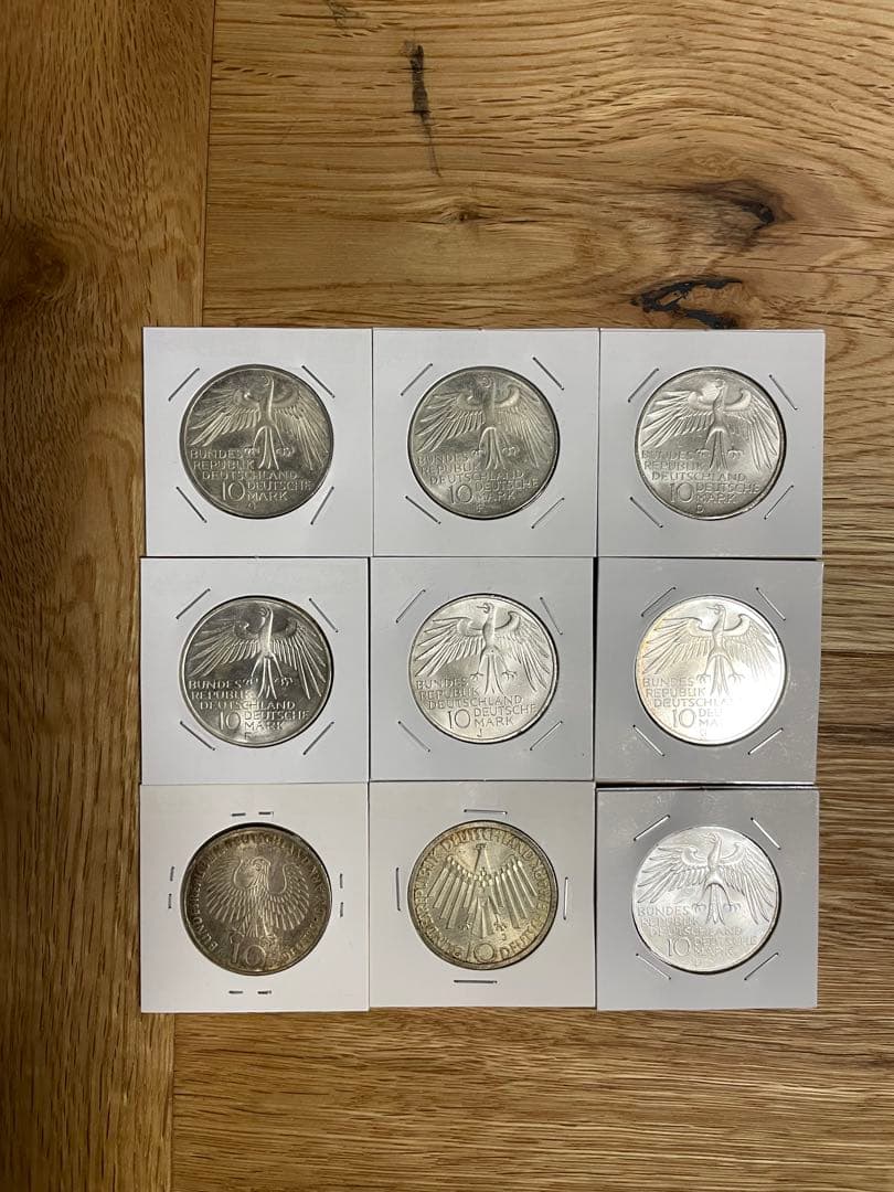 1972 ミュンヘンオリンピック　10マルク　記念硬貨9枚セット 1972年ミュンヘンオリンピックの記念硬貨セット10マルク5枚 - メルカリ