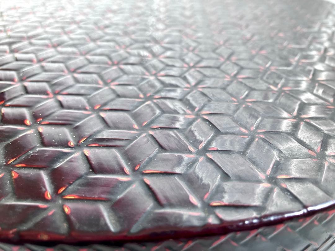 年末お値下げ✓当時物✓籃胎漆器/亀甲茶櫃/伝統工芸品