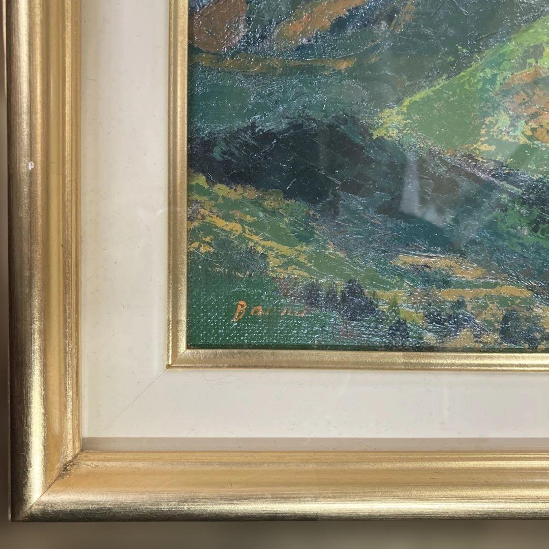 油彩　伴野敏夫　「御岳　F4」　埼玉県秩父御岳山