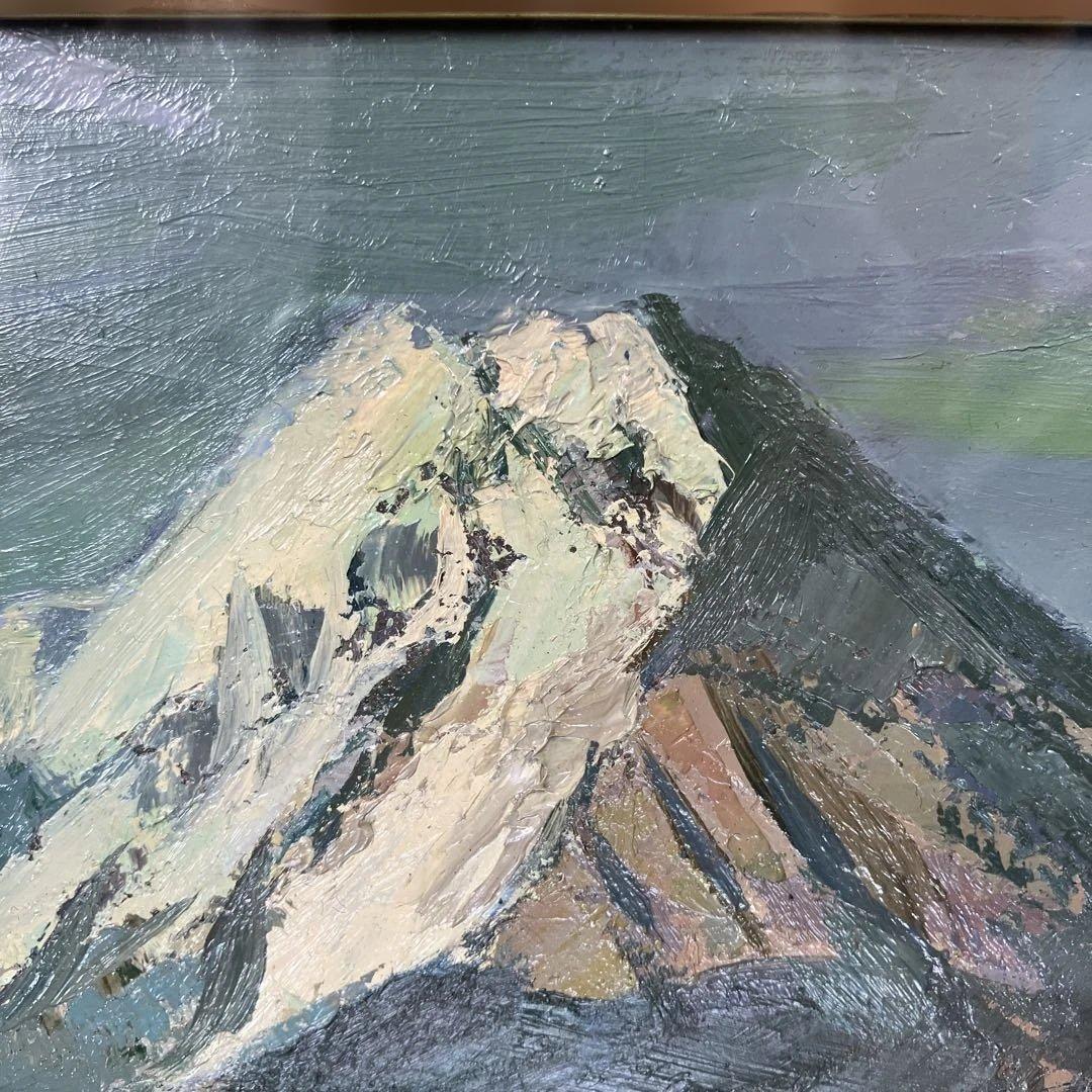 油彩　伴野敏夫　「御岳　F4」　埼玉県秩父御岳山