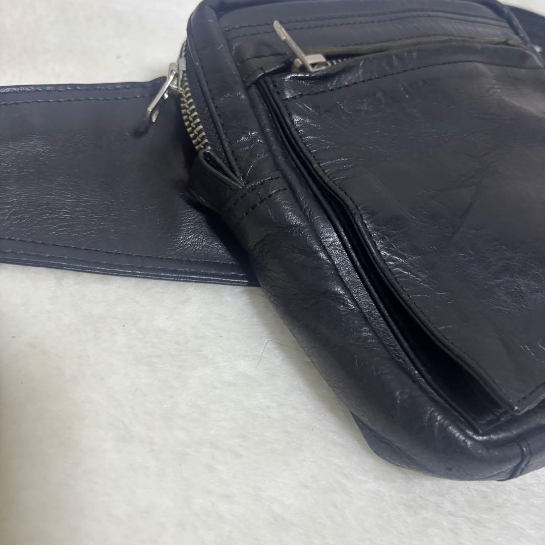 名作廃盤【PORTER】スクエア オールレザー ウエストポーチ ボディバッグ