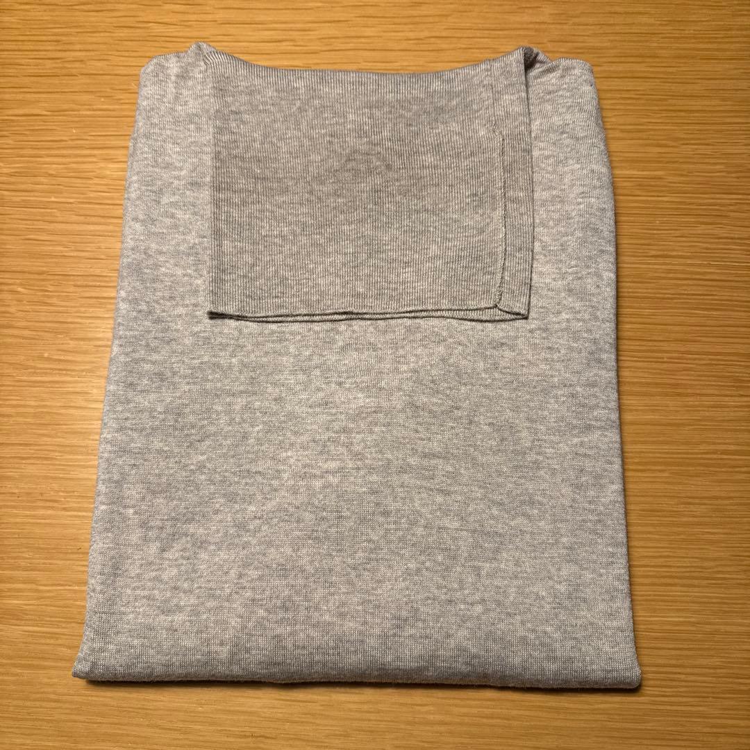 JOHN SMEDLEY タートルネック 杢ベージュグレー S