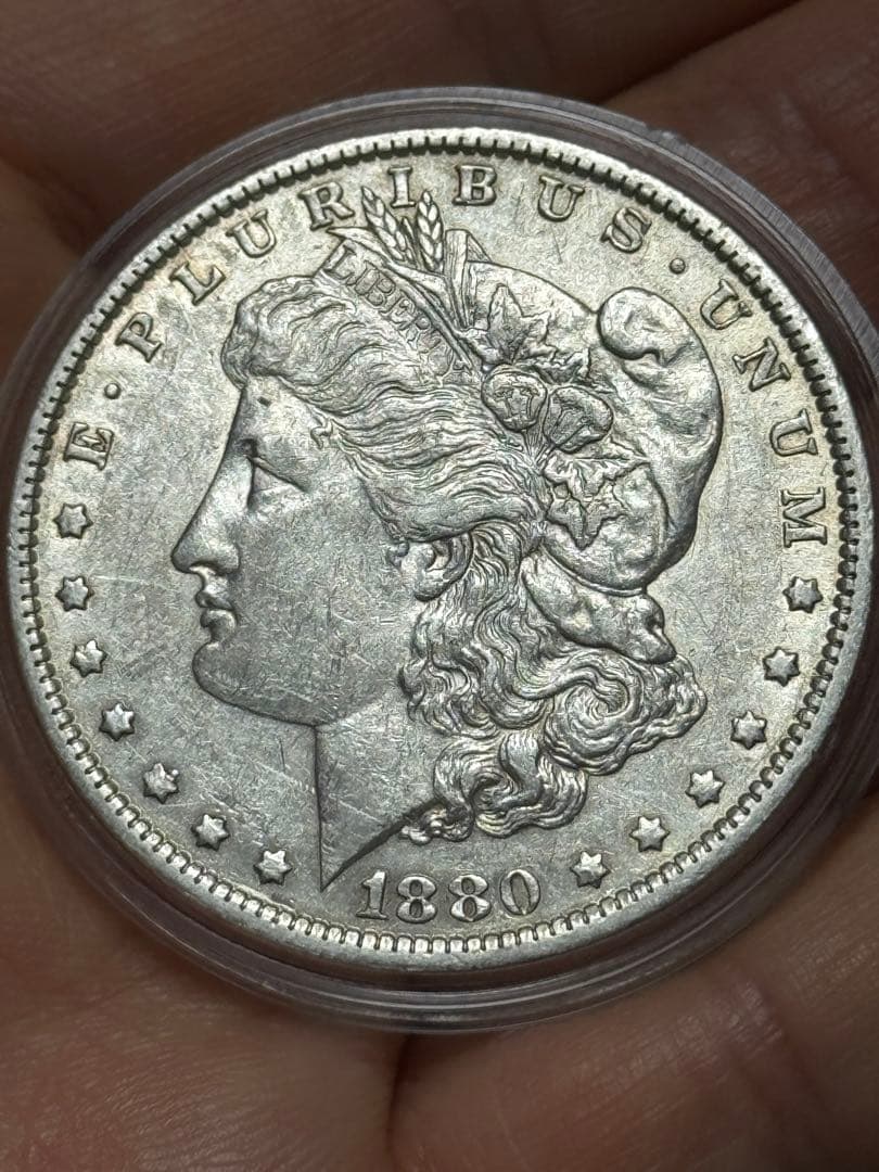 1880-O モルガンダラー 1ドル銀貨（Morgan Dollar） USA 1ドル銀貨 モルガンダラー 1880年 Oマーク 未使用 ナイストン
