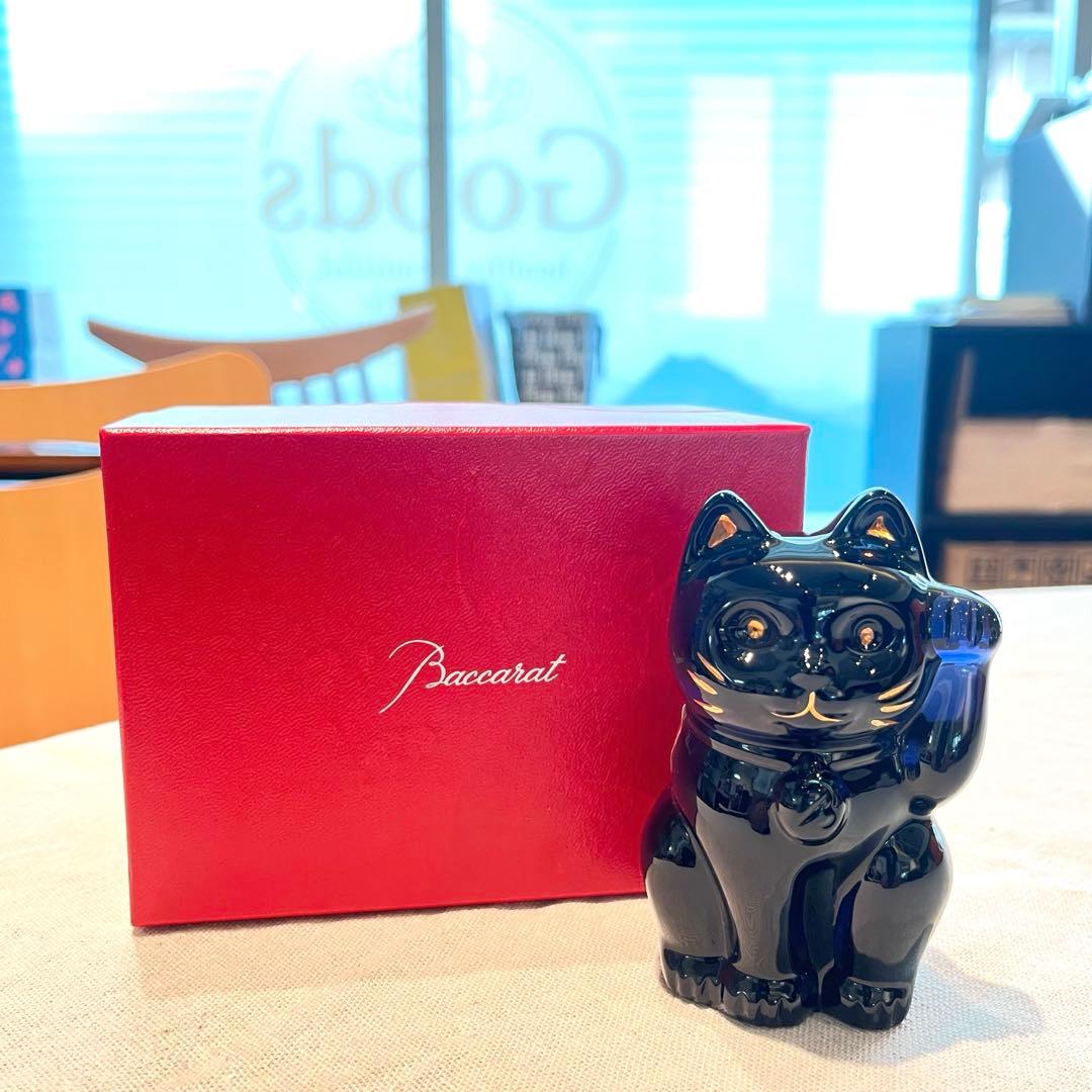 【美品】Baccarat 招き猫 クリスタルガラス
