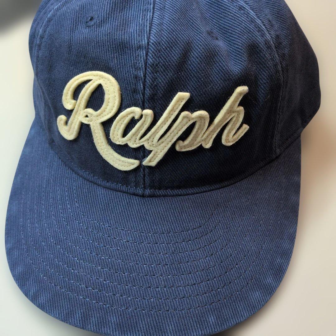 Ralph laurenポロラルフローレンネイビー アップリケドツイル キャップ