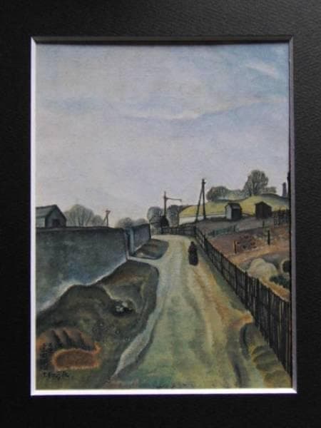 藤田嗣治、【モンルージュ、パリ】、希少画集画、新品高級額・額装付