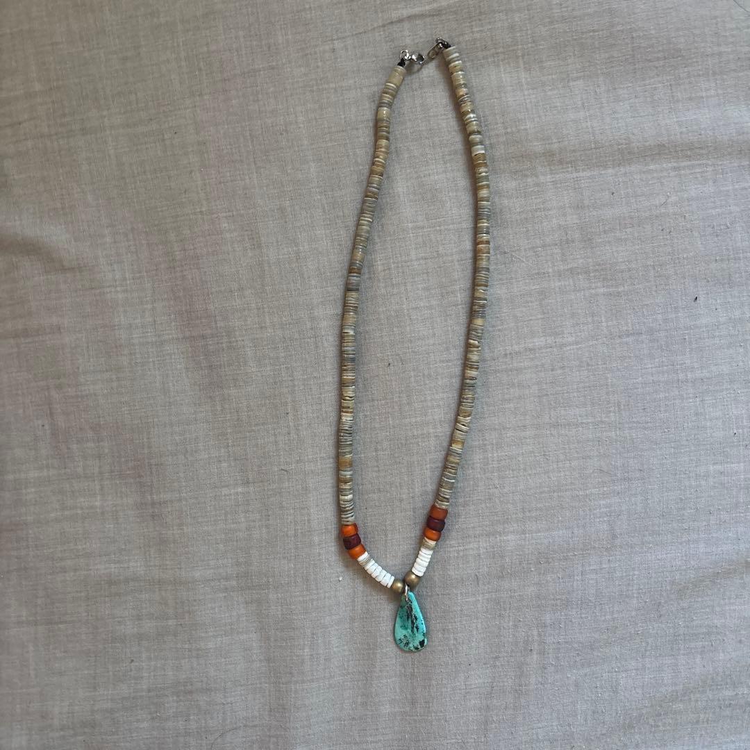 サントドミンゴ　シラガゾメ風　アメカジ　ネックレス　天然ターコイズ　ヴィンテージ