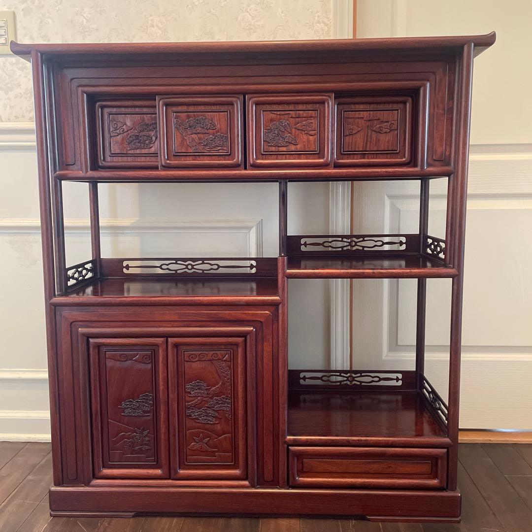 唐木家具 【美品】茶箪笥 ヴィンテージ　飾り棚 アンティーク家具　和家具