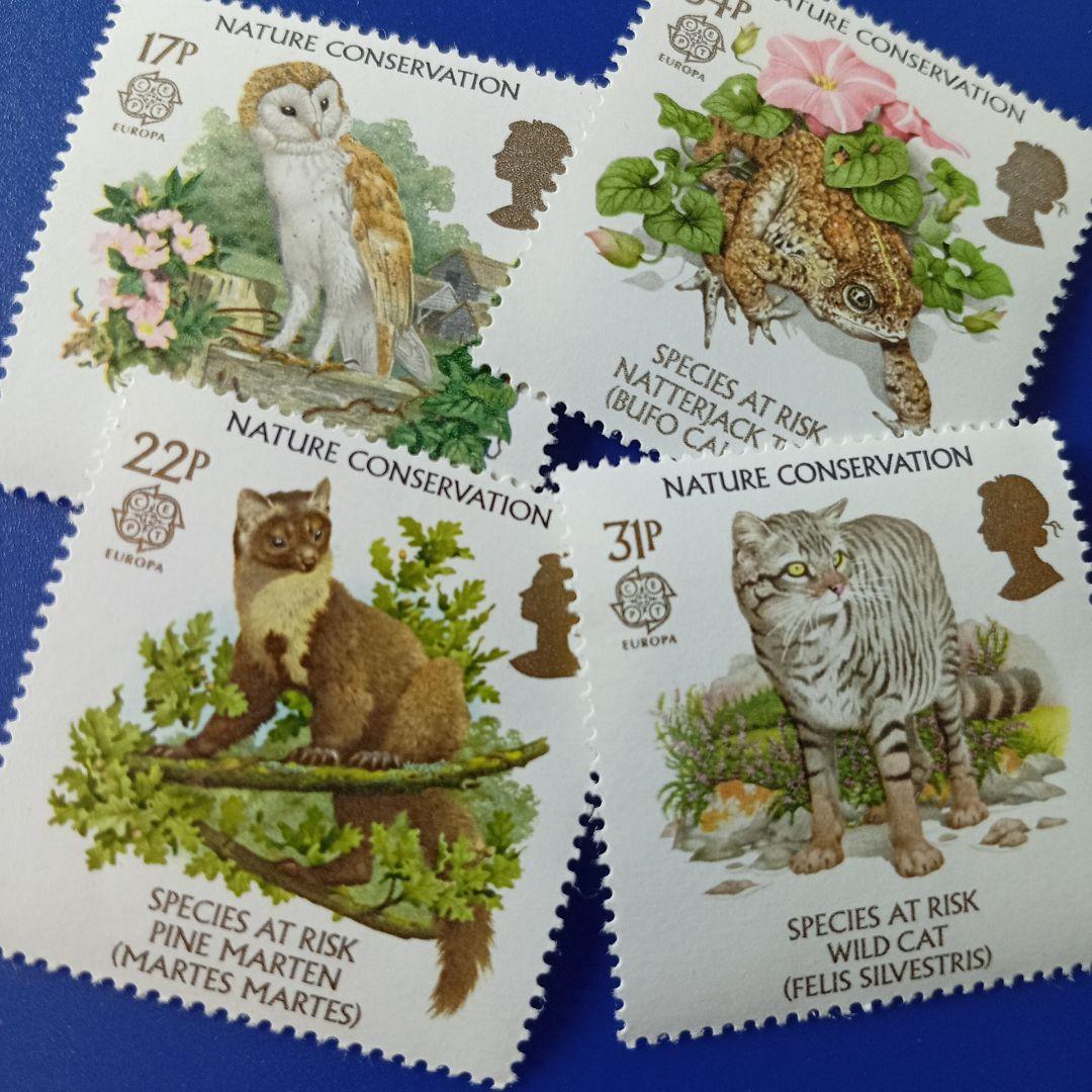9602 外国切手 イギリス 自然保護 絶滅危惧種 動物 4V - メルカリ