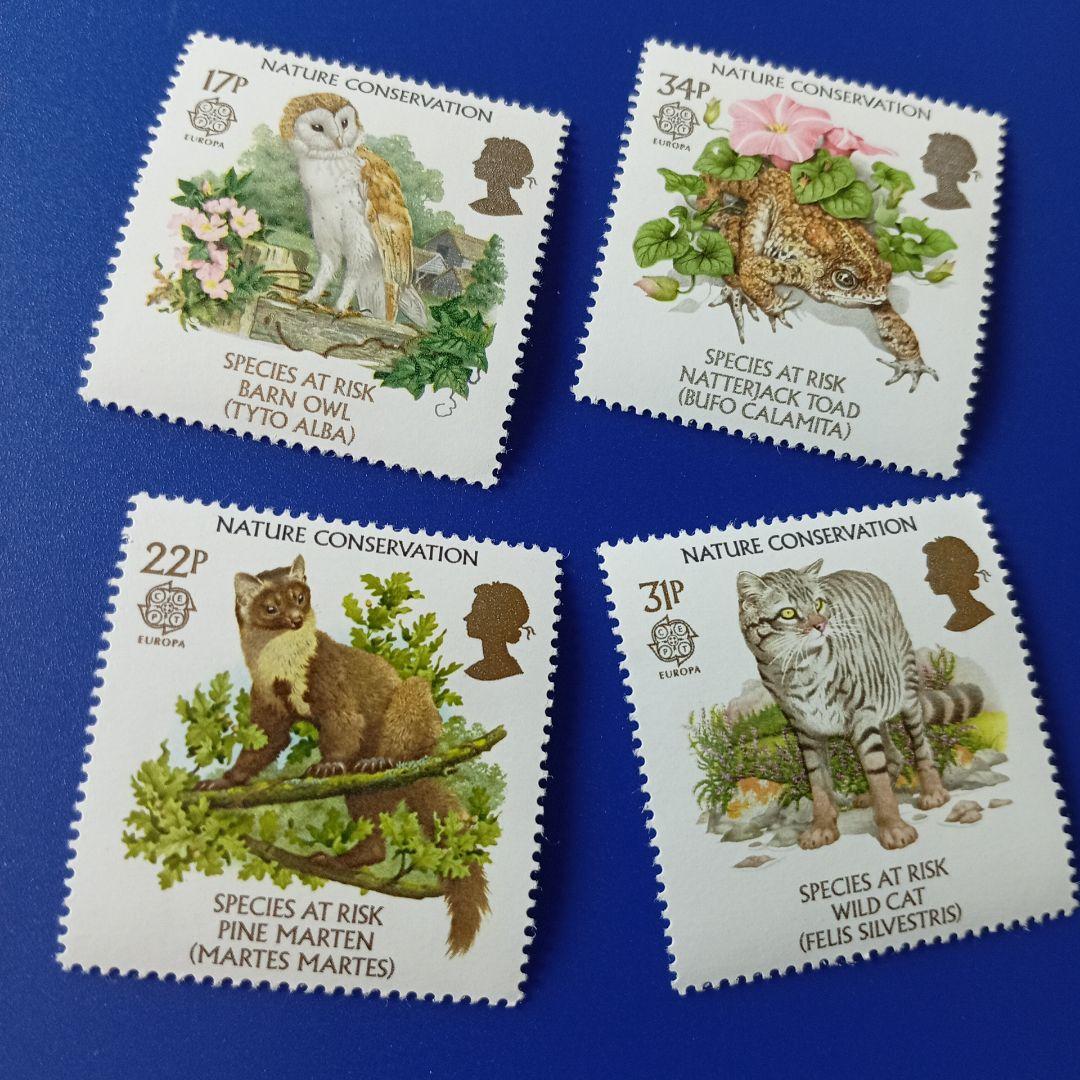 9602 外国切手 イギリス 自然保護 絶滅危惧種 動物 4V - メルカリ