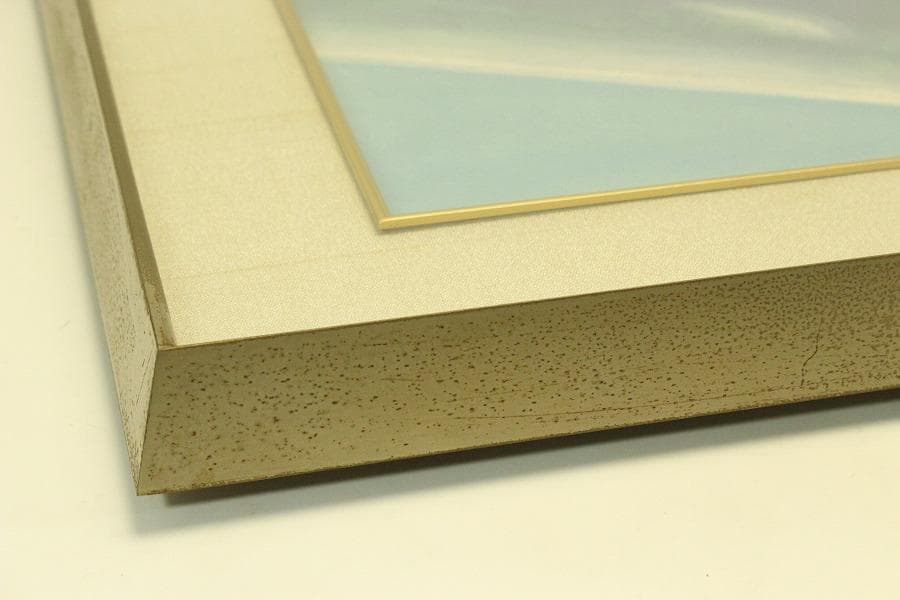 三輪晁勢作「富士」額装 共シール 金落款 金泥彩 保証 肉筆(ZE440