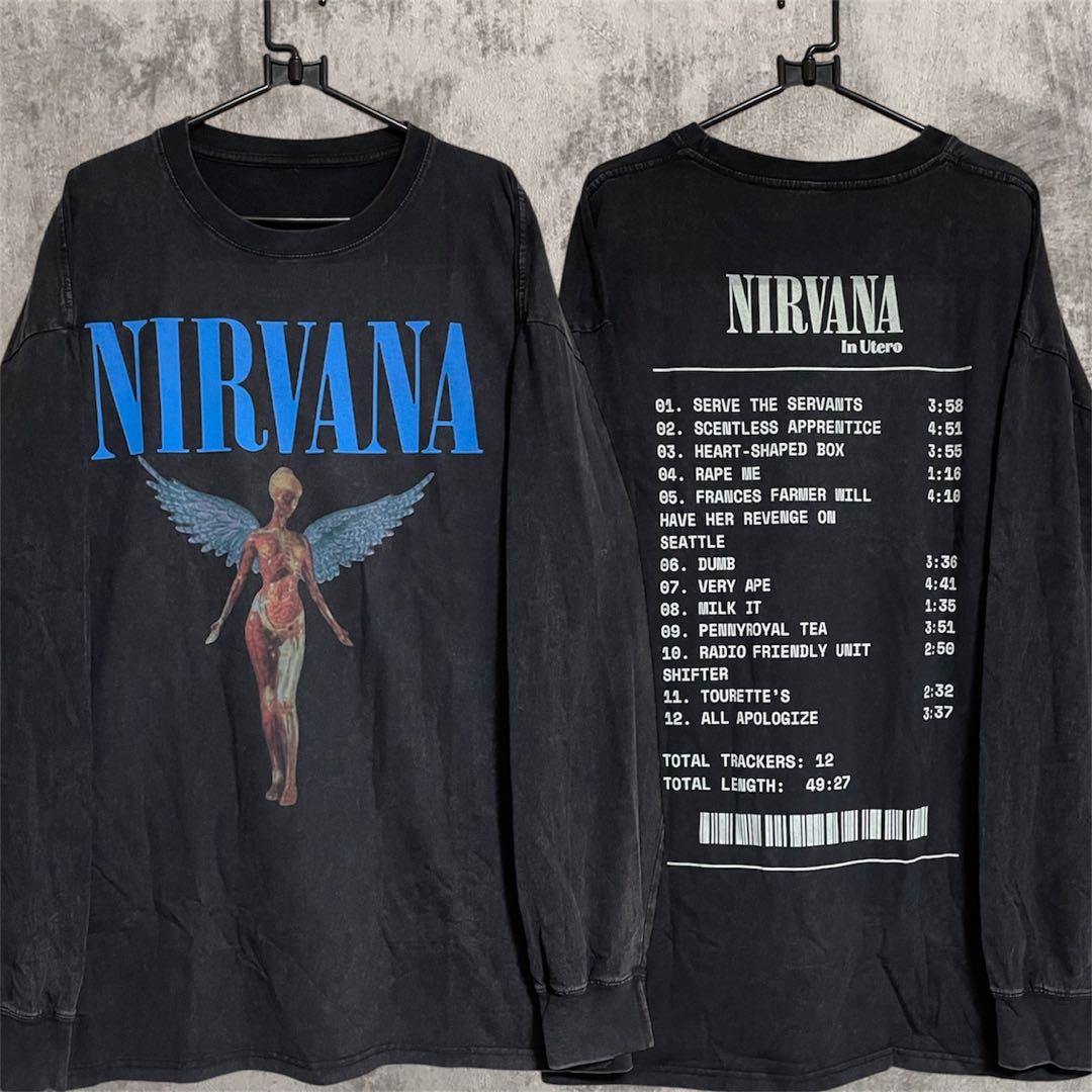 NIRVANA In Utero ロングスリーブTシャツ 両面プリント - メルカリ