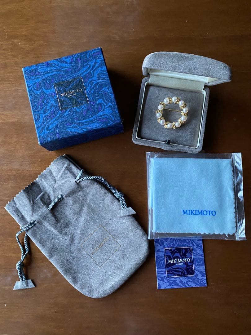 12.31までお値下げ！ミキモト 真珠 リーフモチーフ 月桂樹 ブローチ