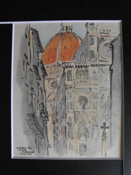 守屋多々志、サンタ・マリア・デル・フィオーレ、画集画、額装付
