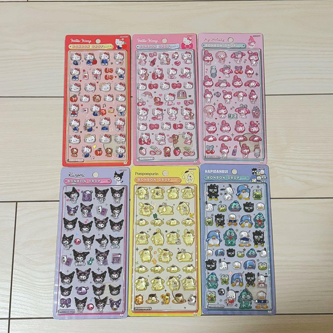 ボンボンドロップシール キティ マイメロ クロミ ポムポムプリン はぴだんぶい