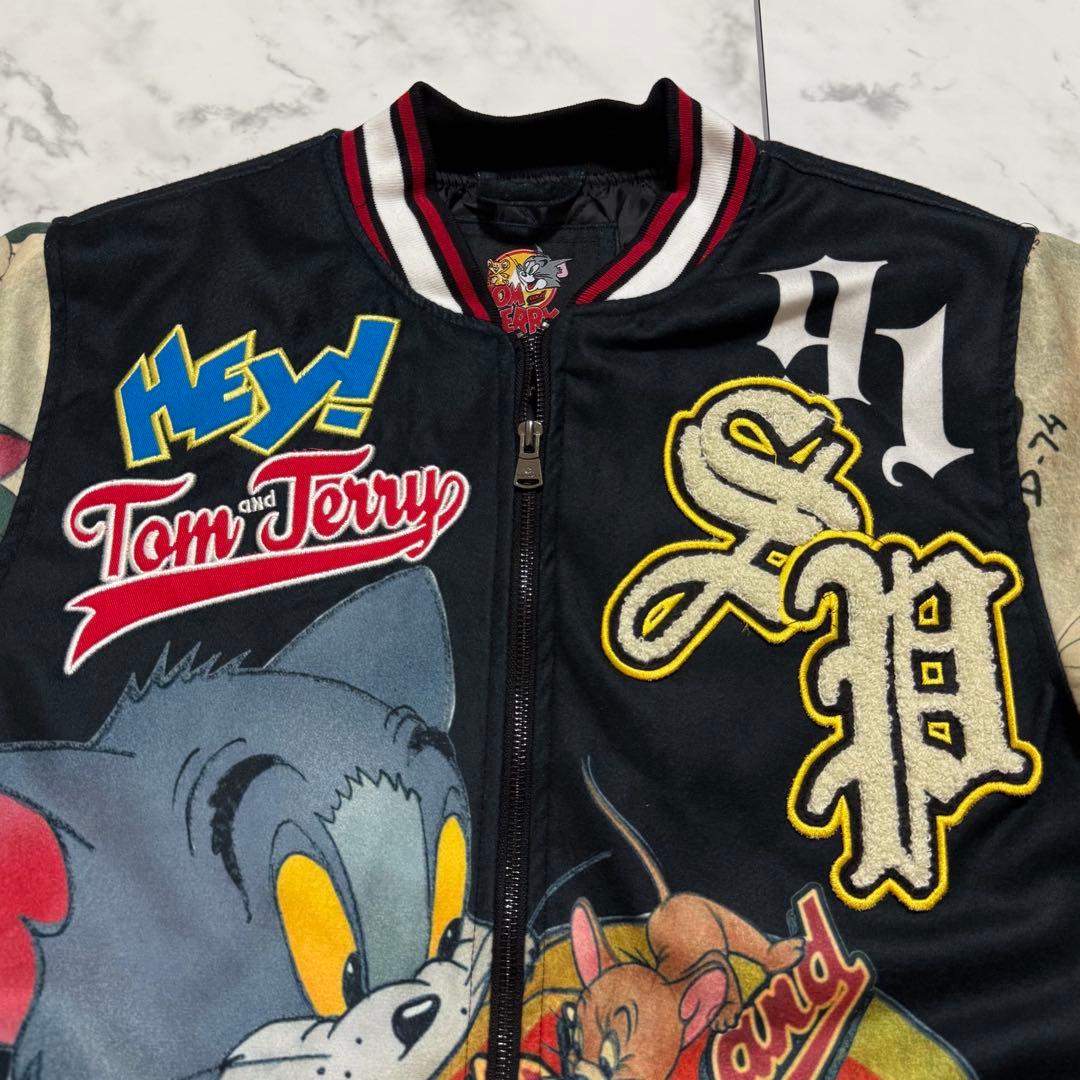 トム＆ジェリーTOM＆JERRY 刺繍 ジャケット スカジャン - メルカリ