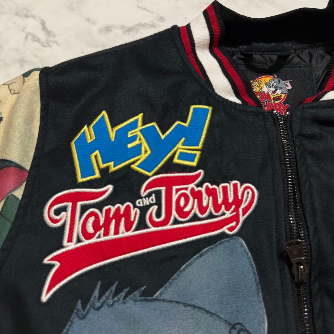 トム＆ジェリーTOM＆JERRY 刺繍 ジャケット スカジャン - メルカリ