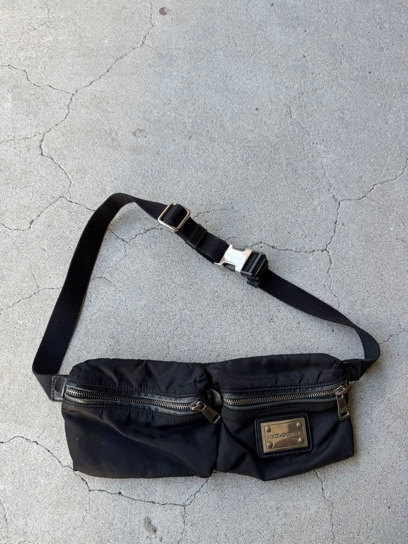 バッグ DOLCE&GABBANA Black l Plate Belt Bag