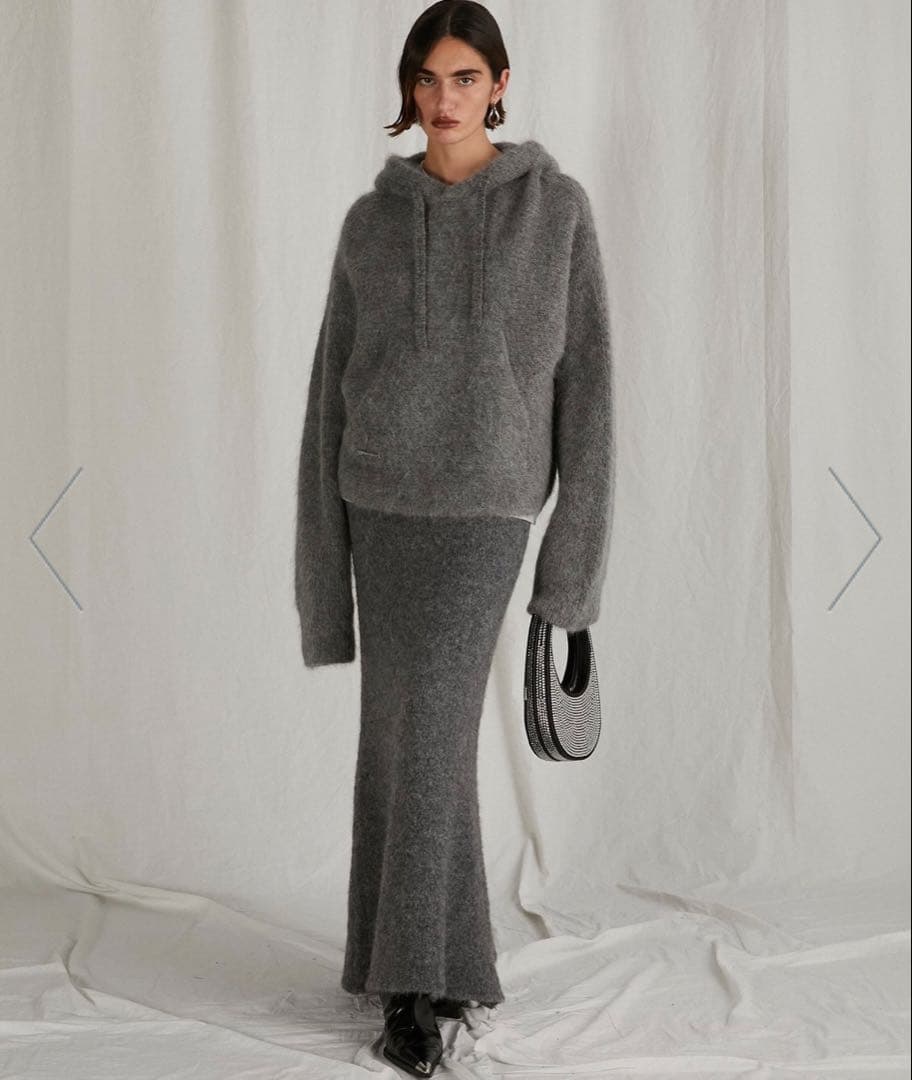 プランクプロジェクト♡アルパカマキシニットスカート/グレー