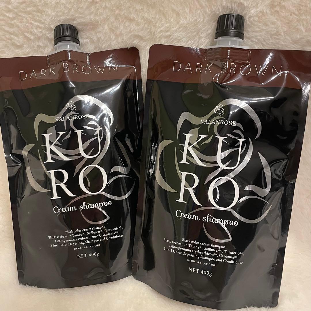 新品VALANROSE KUROクリームシャンプー 400g✕2 ダークブラウン Amazon.co.jp: 白髪ケア カラーシャンプートリートメント 白髪染め