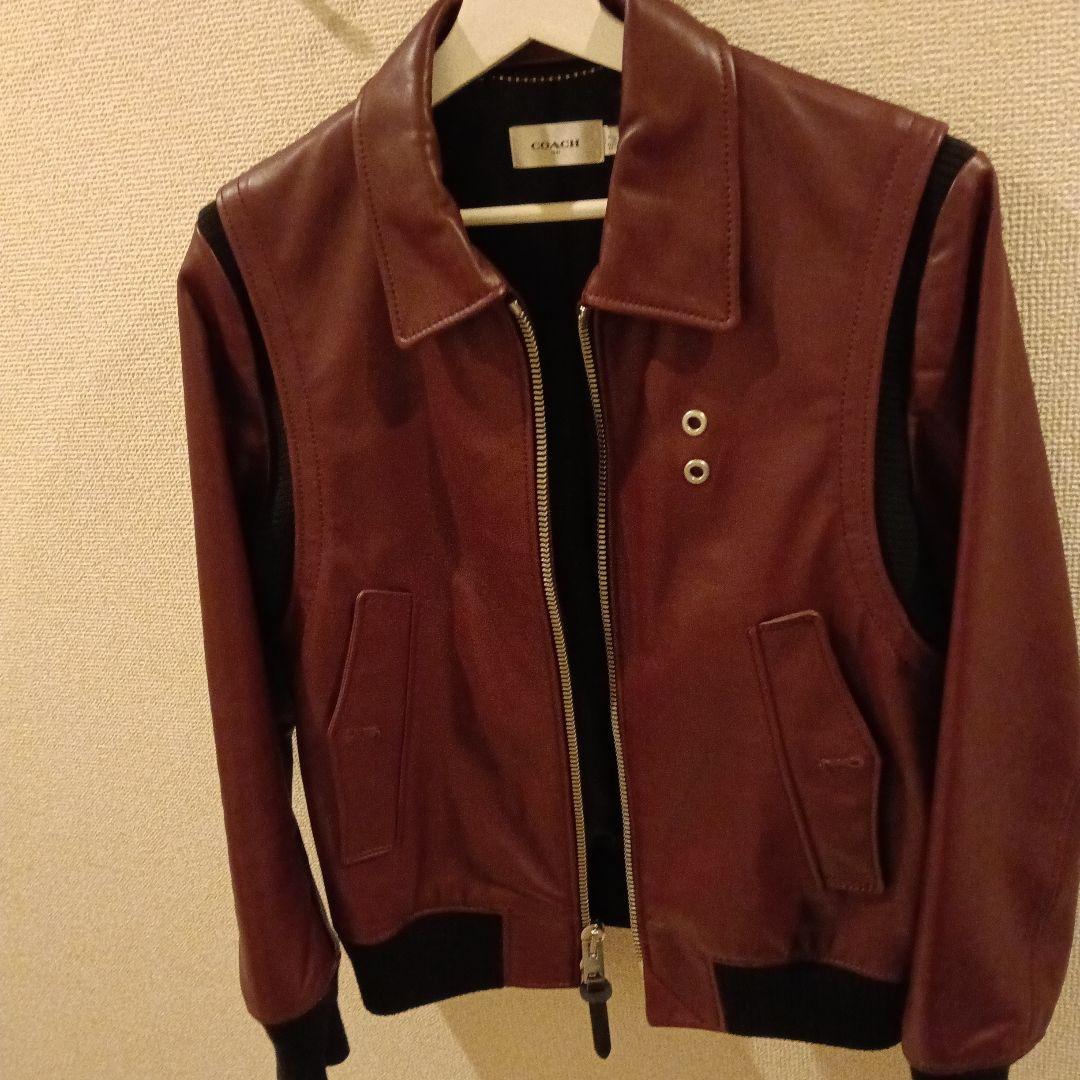 COACHコーチシングルライダースジャケット　ボルド　 S 46