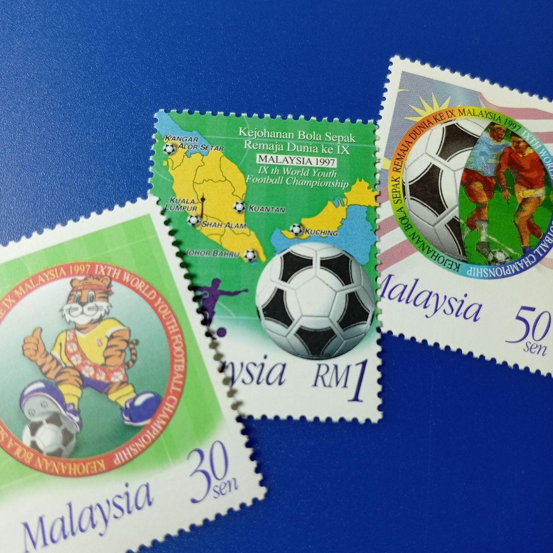 7438 外国切手 マレーシア 1997年 サッカー 3V - メルカリ