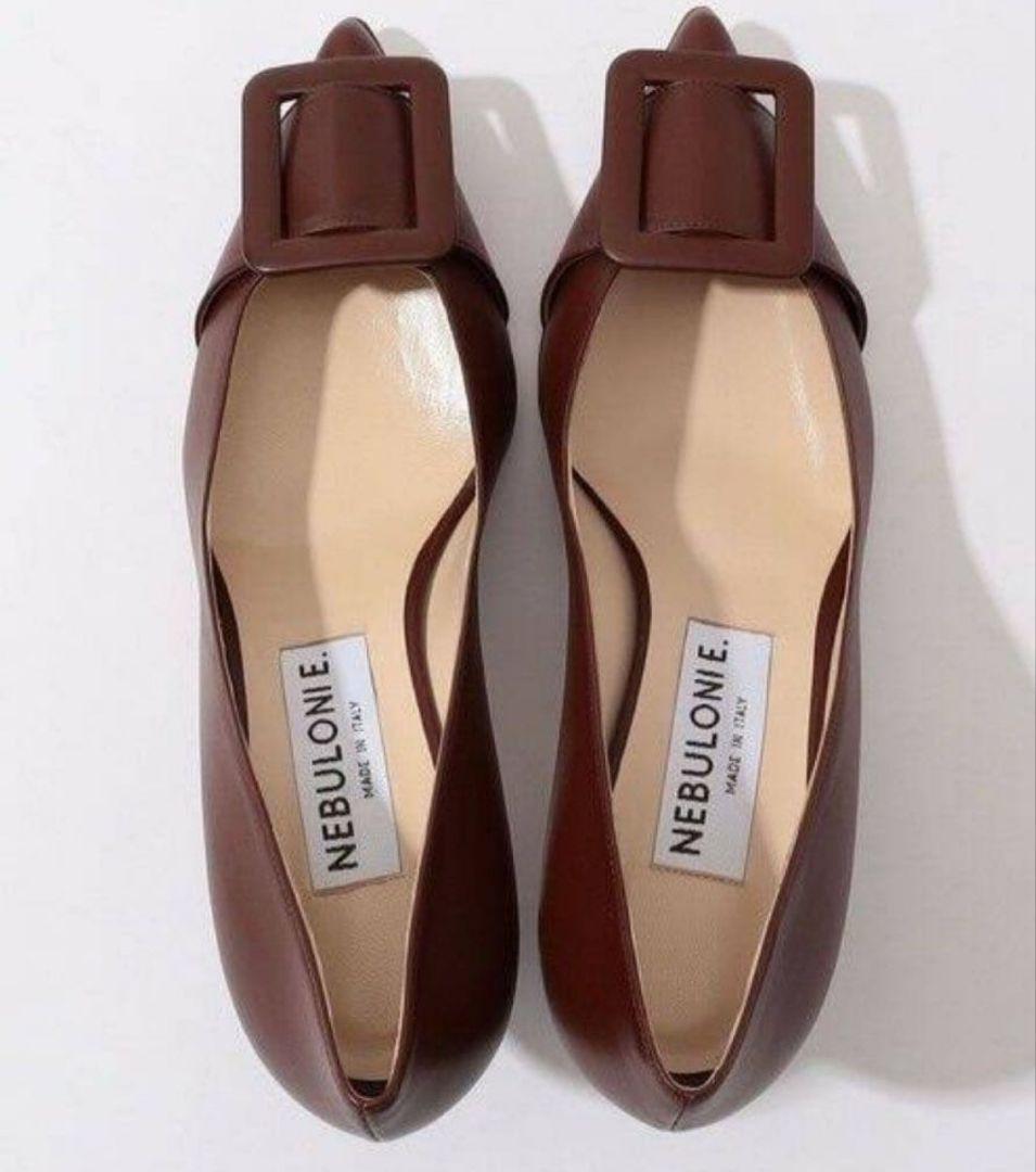 新品ネブローニNEBULONIEバックルパンプス38ブラウン雑誌掲載ロンハーマン