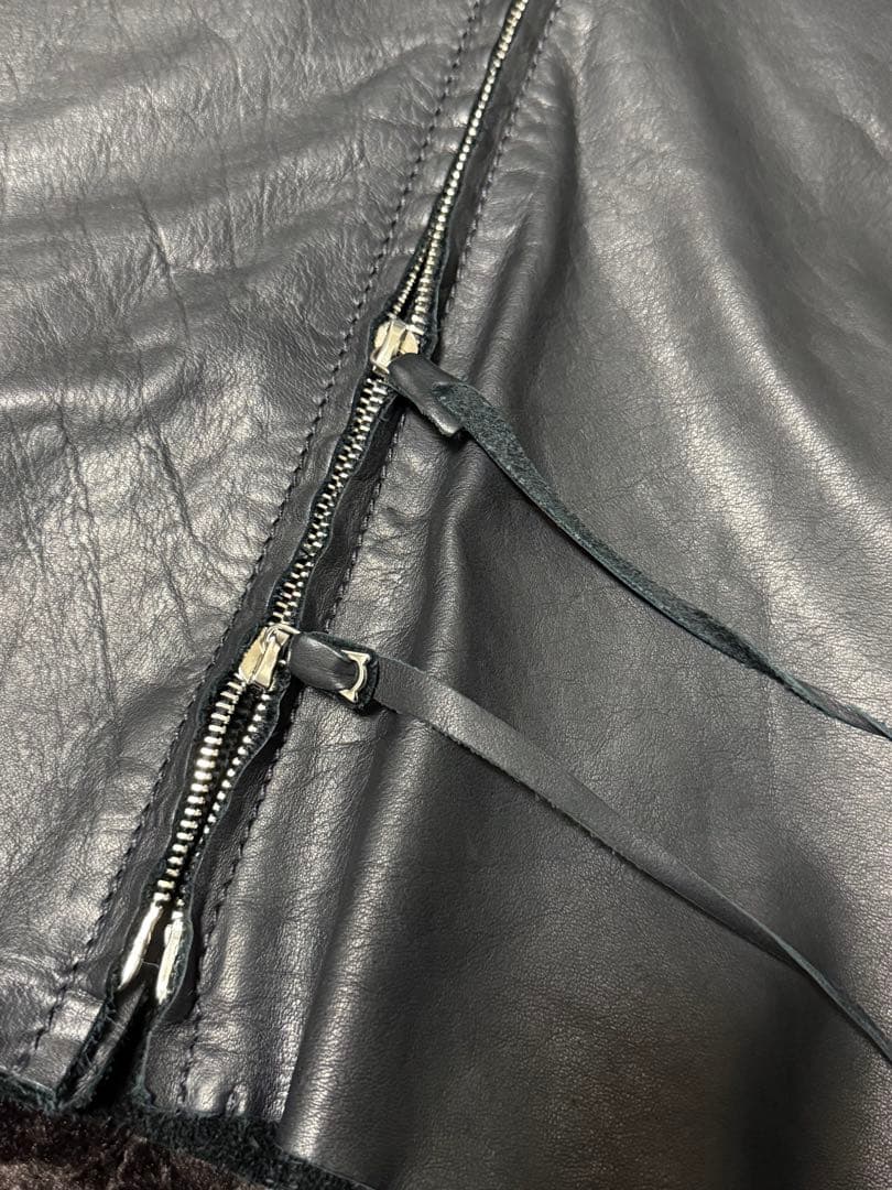 r*o様 m.a+ ジップ トールカラー レザーシャツ - メルカリ