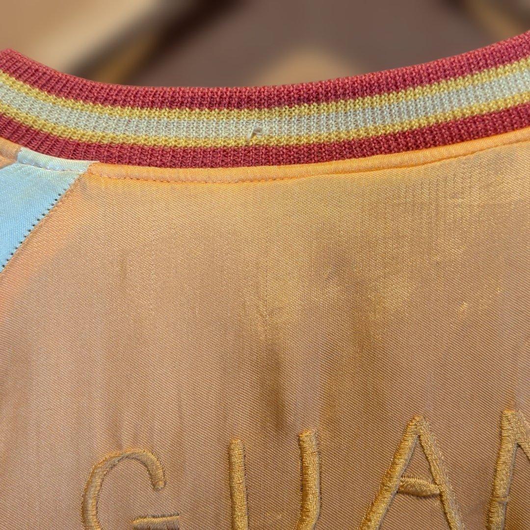 オレンジ色 スカジャン ヤシの木刺繍 - メルカリ