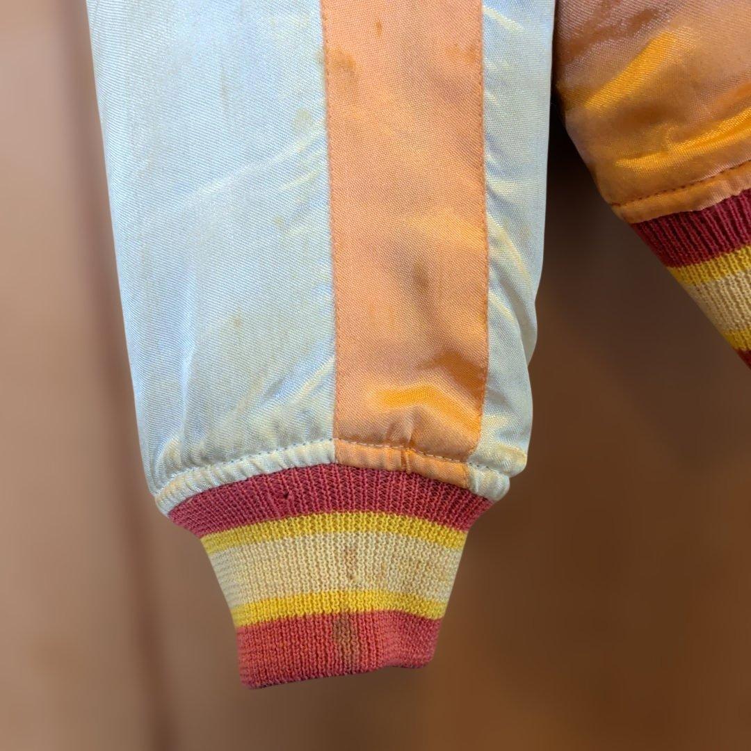 オレンジ色 スカジャン ヤシの木刺繍 - メルカリ