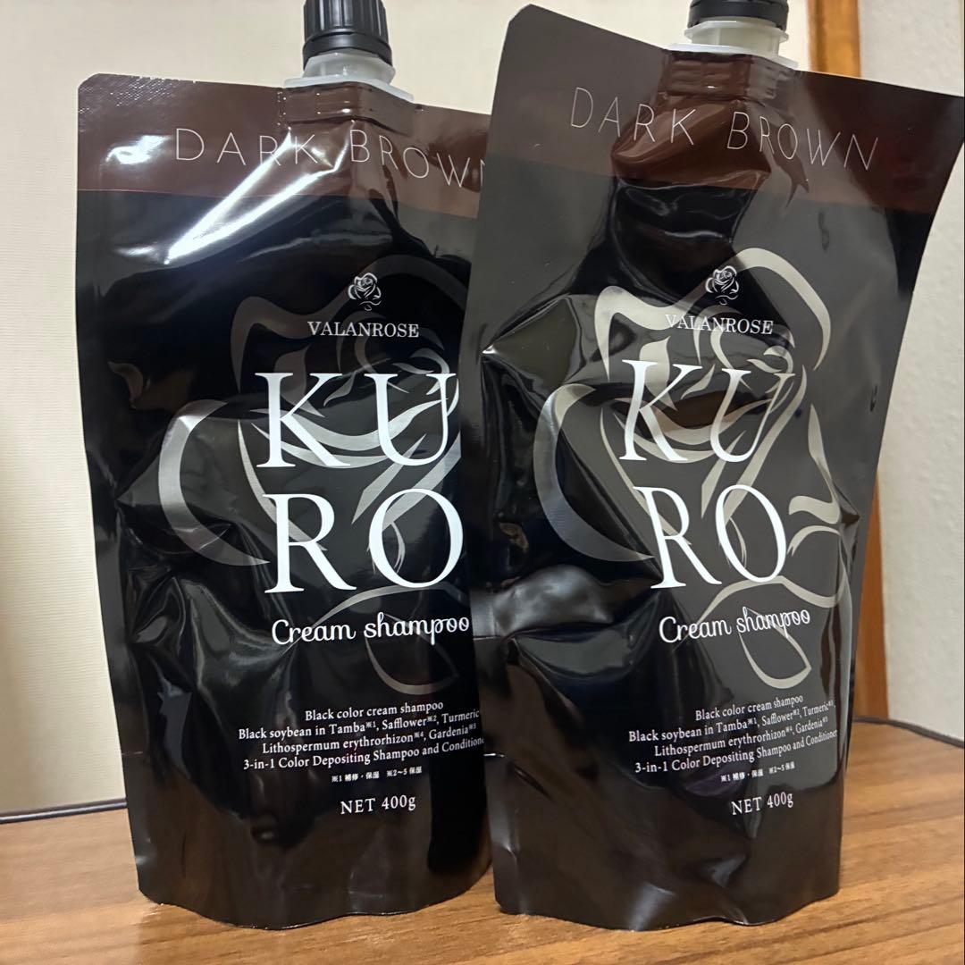 KURO ヘアカラーシャンプー ダークブラウン 説明書付き