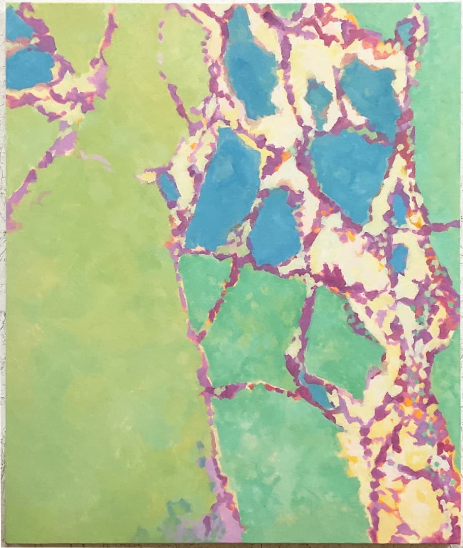 絵画 879 油絵/抽象画風/ひび割れ/F20号