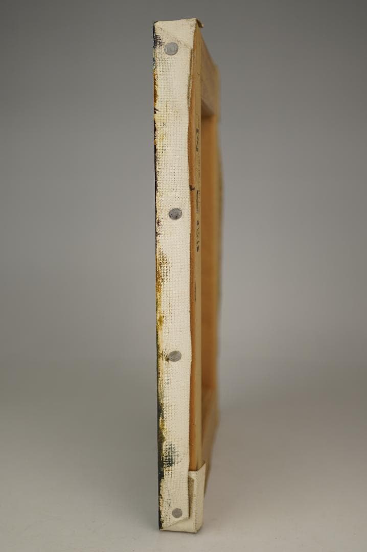 玉之内満雄 1994年作 「デルフトタイルの前のさくらんぼ」 油絵 真作