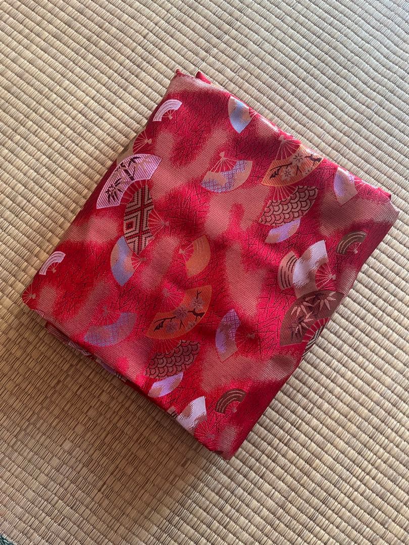 13絃用 お箏/お琴ケース 琴袋(丸袋) 赤系　柄物　厚手