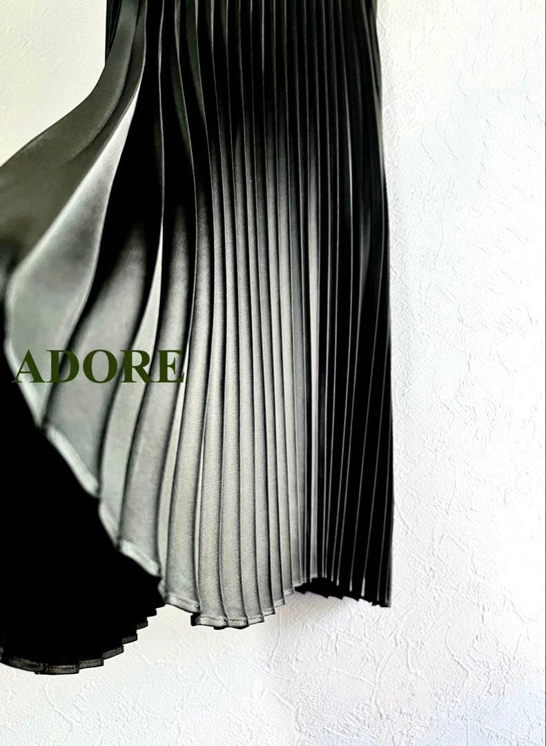 【美品】ADORE プリーツロングスカート オールゴム仕様 アドーア