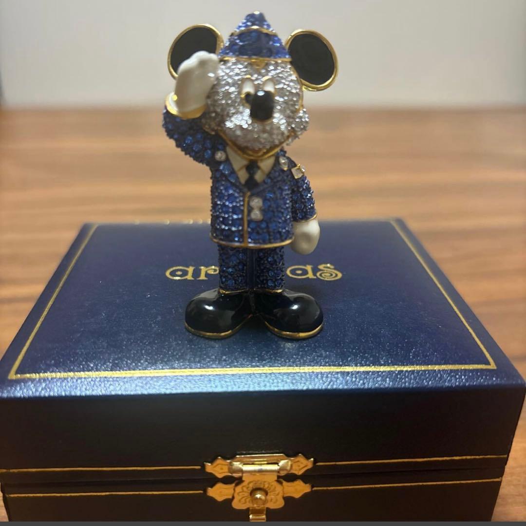 ディズニー　アリバスブラザーズ　スワロフスキー ミッキー 希少　置物