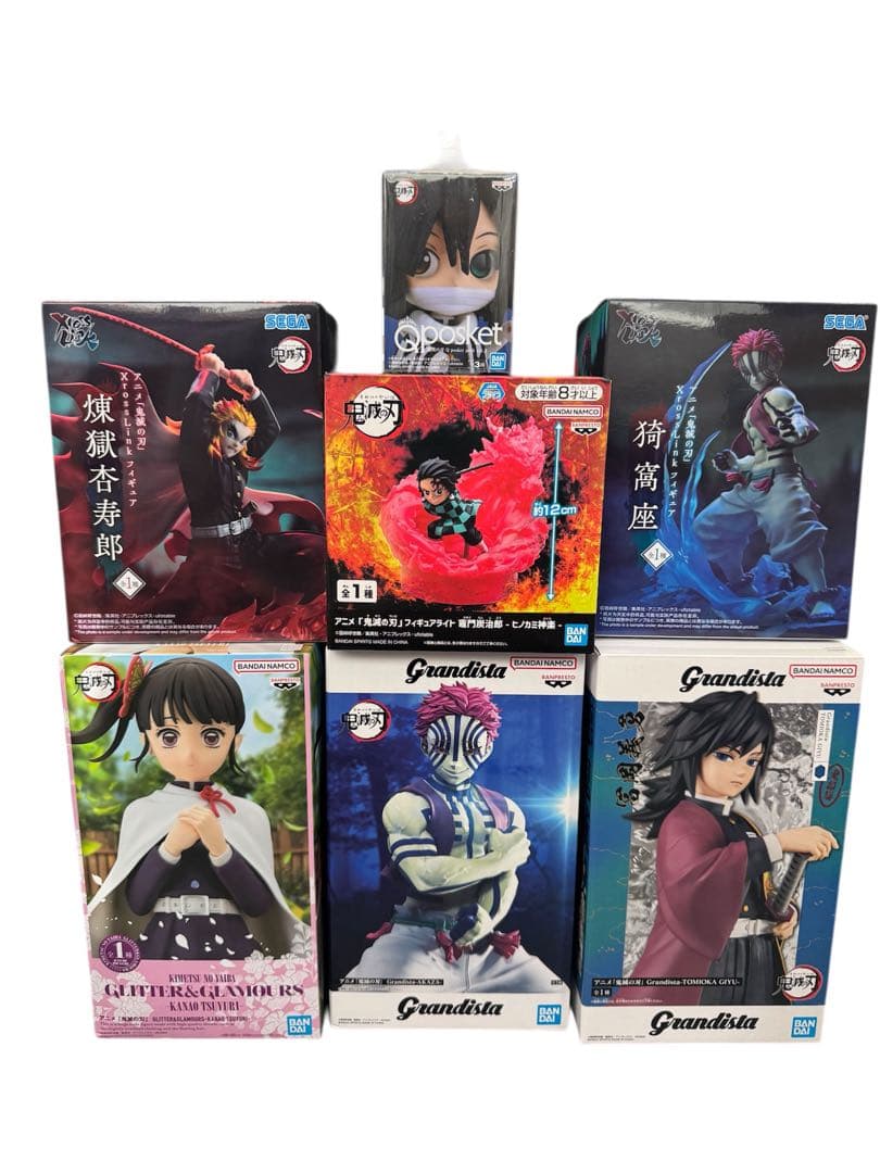 鬼滅の刃　フィギュア 冨岡義勇 猗窩座 栗花落カナヲ　煉獄杏寿郎　伊黒小芭内