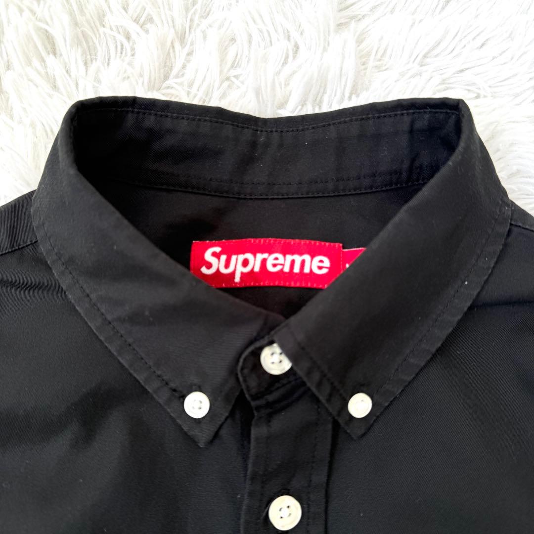 ウォンビン着用✨】シュプリーム スモールボックスロゴ長袖シャツ 黒 M
