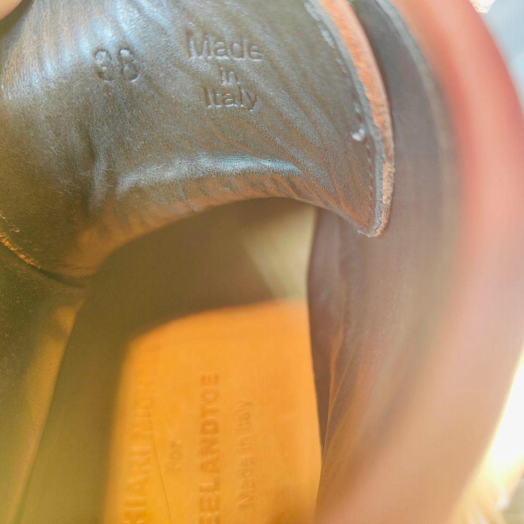 未使用級極美品】HEELANDTOE 高級バーガンディワークブーツ イタリア製