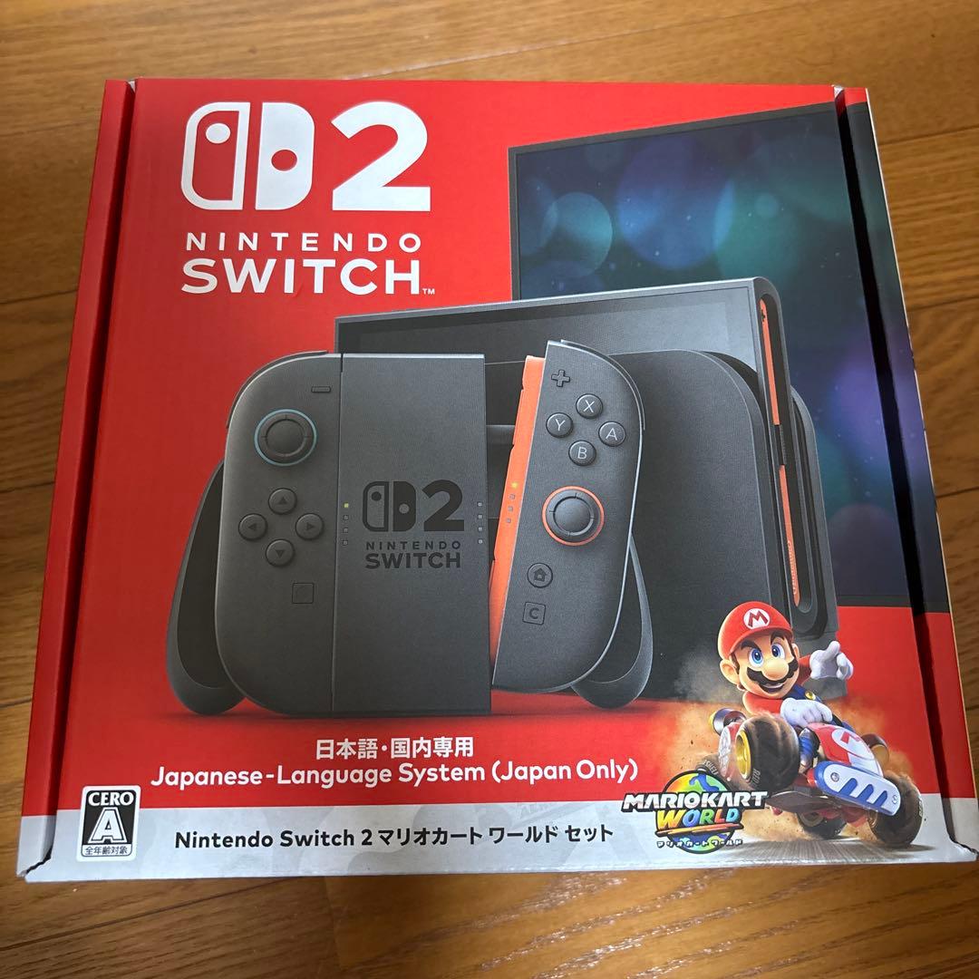 NintendoSwitch2本体マリオカートセット液晶保護フィルム、レシート付
