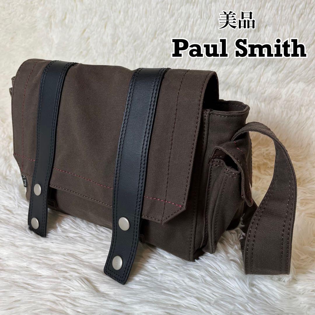 美品 Paul Smith ショルダーバッグ メッセンジャーバッグ キャンバス