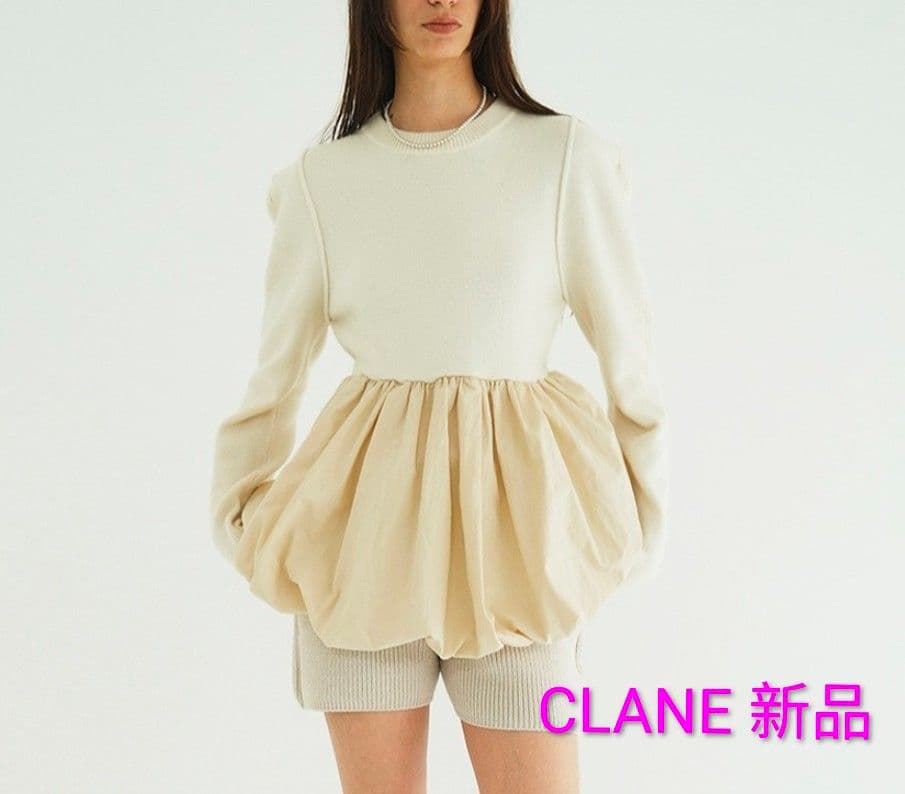 【新品未使用】タグ付　CLANEクラネ　ニット　アイボリー