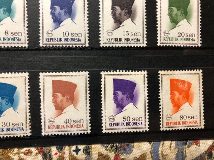インドネシア切手 1966年 スカルノ大統領シリーズ 未使用10枚セット