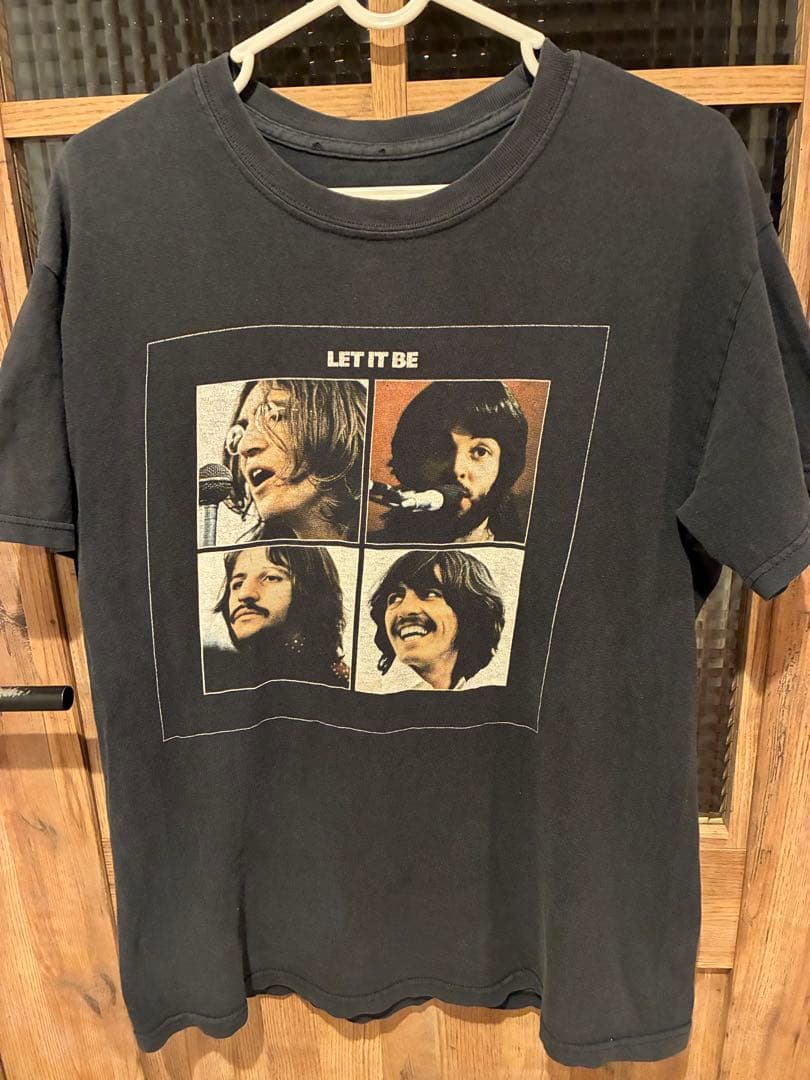ビートルズ　LET IT BE プリント ブラック Tシャツ　M