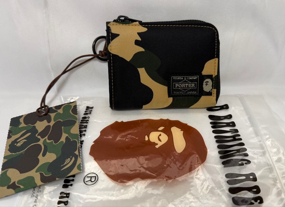 激レア カラー PORTERコラボ ウォレット イエロー財布 APE 迷彩