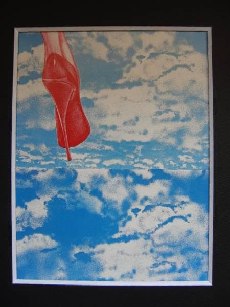 池田 満寿夫、空の空、希少な額装用画集より、美品、新品額装付