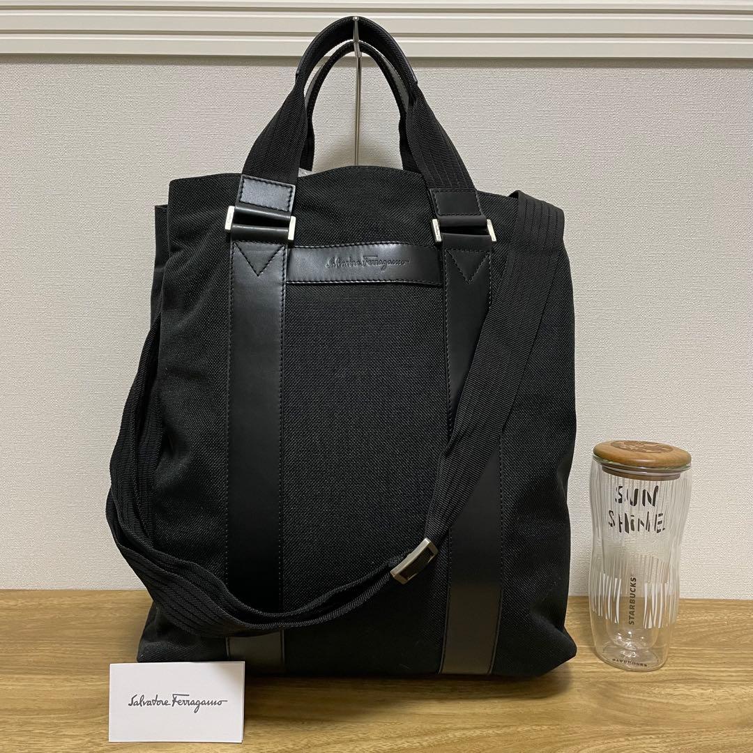 《美品》Ferragamo（フェラガモ）レザー トートバッグ ブラック 黒