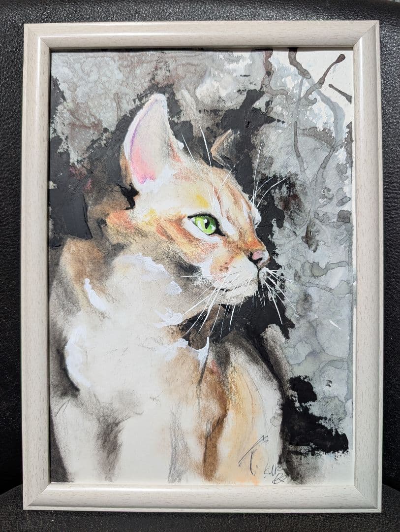 猫 原画 絵画 イラスト ペット 現代アート 芸術 ドローイング ねこ